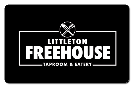 littleton freehouse white logo on a black background